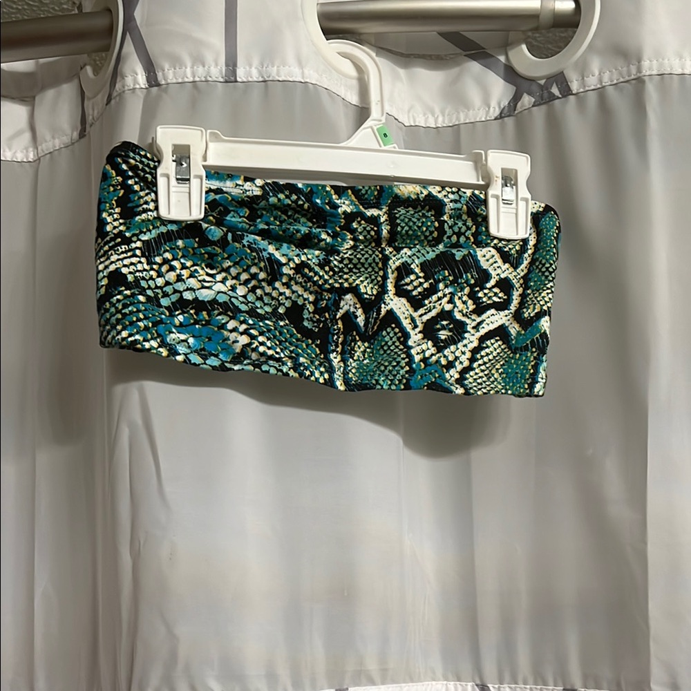 Snakeskin Print Bandeau Top